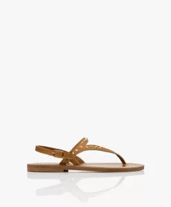 K. Jacques St. Tropez Vahinepiko Leren Sandalen Met Studs - Naturel