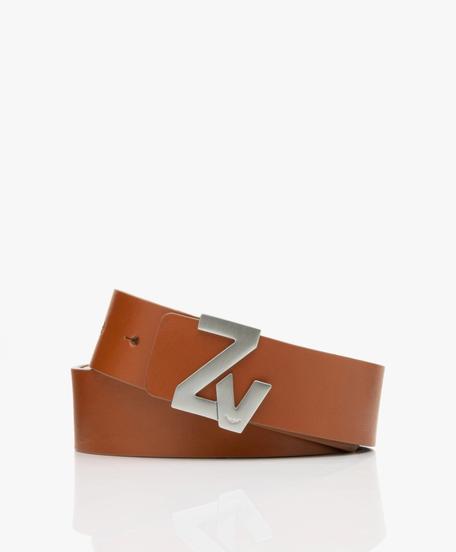 Zadig & Voltaire Zv Initiale Leren Riem - Tan 1 Zadig & Voltaire Zv Initiale Leren Riem - Tan