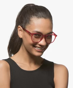 Izipizi Reading #E Leesbril - Red Crystal -Kleding Series Winkel 180424 izipizi e leesbril trapezium montuur red crystal 01