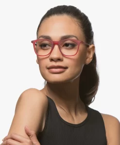 Izipizi Reading #E Leesbril - Red Crystal -Kleding Series Winkel 180424 izipizi e leesbril trapezium montuur red crystal 02