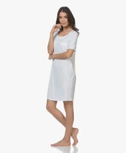 Hanro Cotton Deluxe Jersey Nachthemd - Wit 11 Hanro Cotton Deluxe Jersey Nachthemd - Wit -Kleding Series Winkel 181220 HANRO Cotton Deluxe Jersey Nachthemd Wit 13