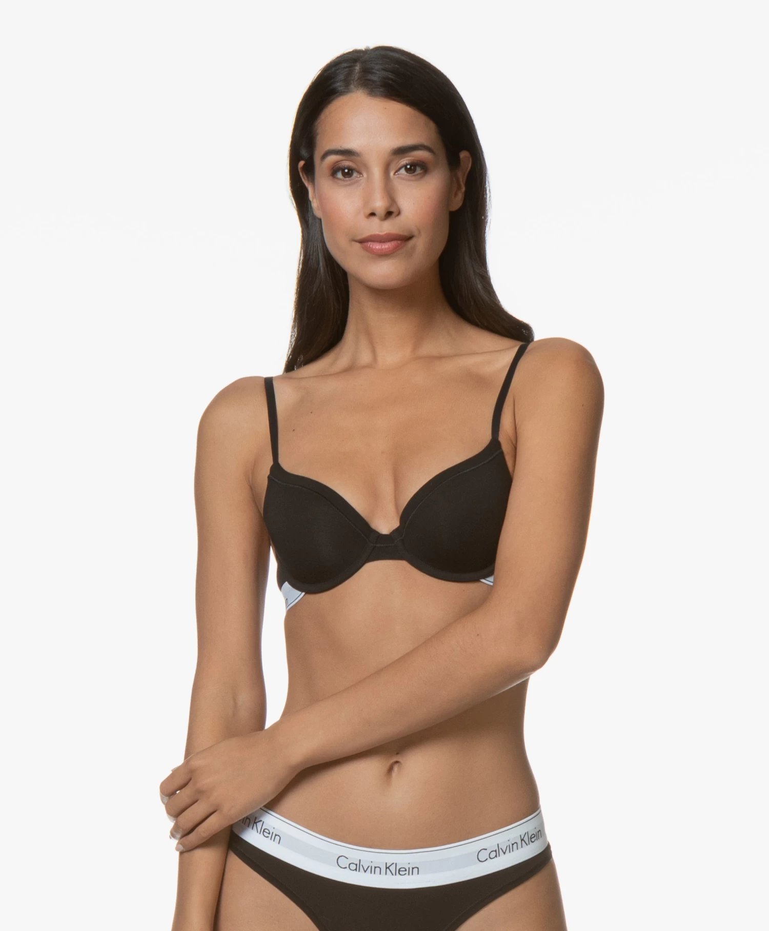 Calvin Klein Modern Cotton T-Shirt Bh - Zwart/Wit 8 Calvin Klein Modern Cotton T-Shirt Bh - Zwart/Wit - Afbeelding 8