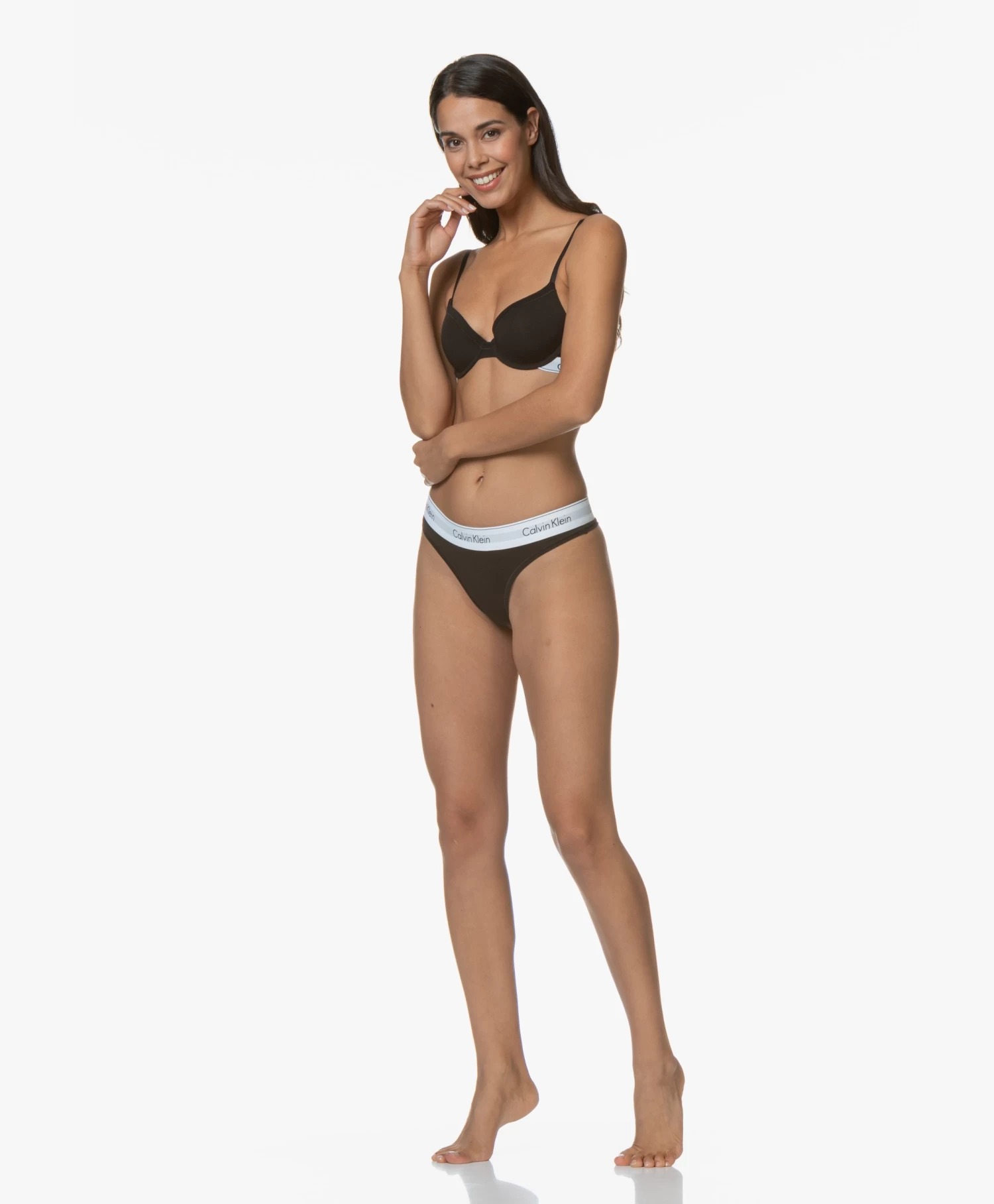 Calvin Klein Modern Cotton T-Shirt Bh - Zwart/Wit 13 Calvin Klein Modern Cotton T-Shirt Bh - Zwart/Wit - Afbeelding 13