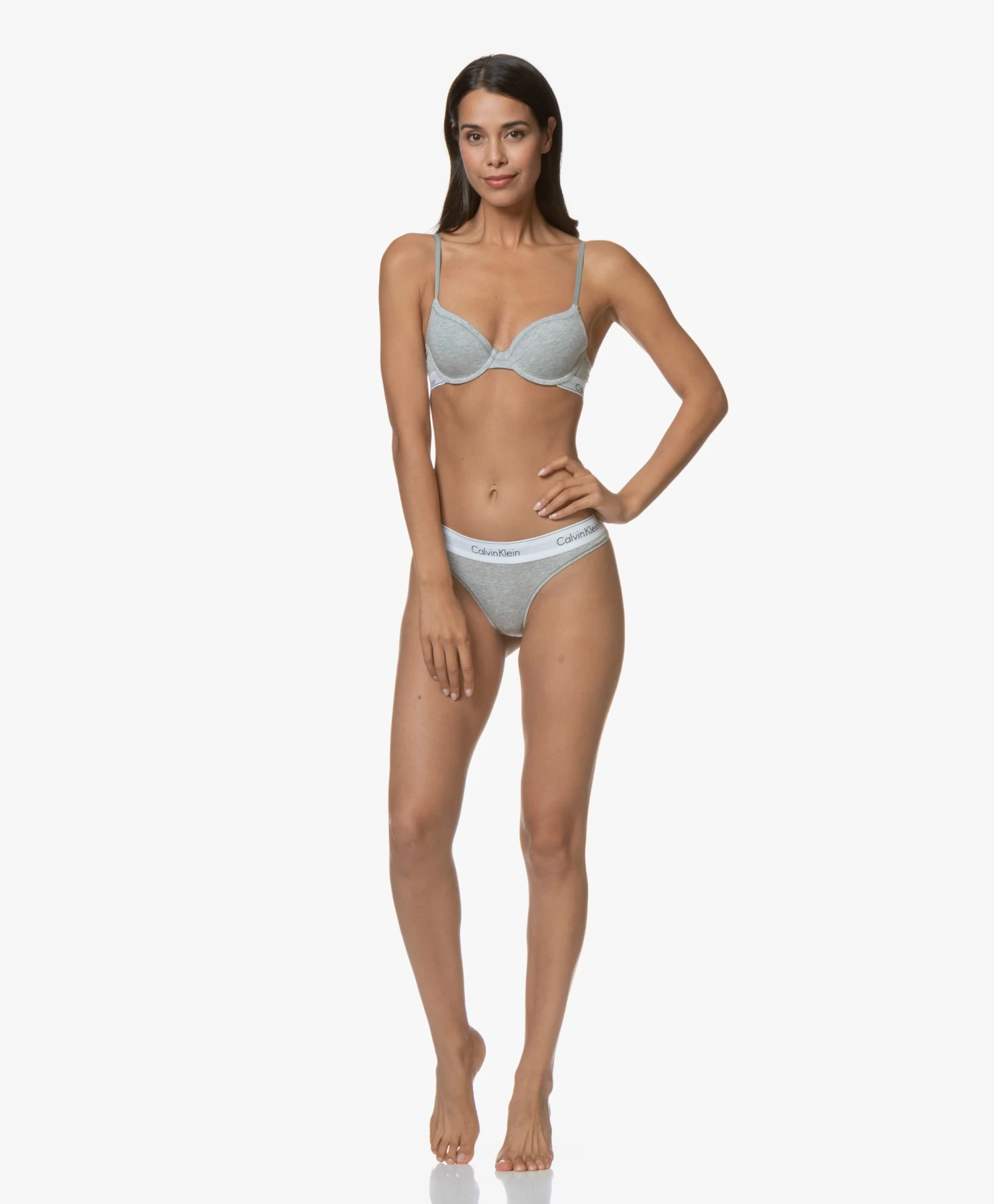 Calvin Klein Modern Cotton String - Grijs 2 Calvin Klein Modern Cotton String - Grijs - Afbeelding 2