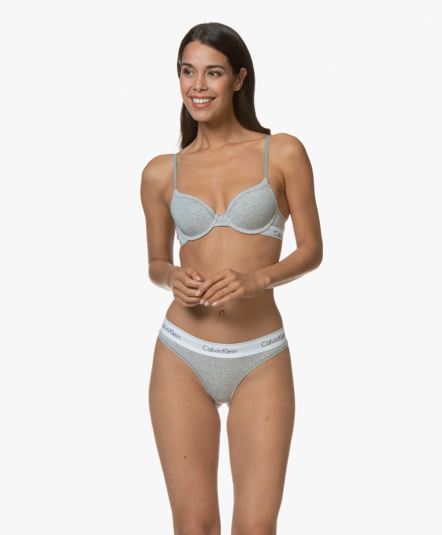 Calvin Klein Modern Cotton String - Grijs 4 Calvin Klein Modern Cotton String - Grijs - Afbeelding 4