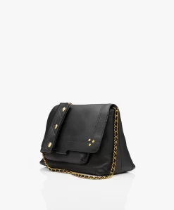 Jérôme Dreyfuss Jerome Dreyfuss Lulu M Leren Schouder/Cross-Body Tas - Zwart/Vintage Goud -Kleding Series Winkel 191014 Jerome Dreyfuss Lulu M Tas Black 03 scaled