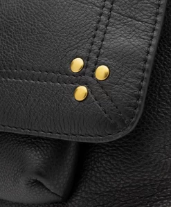 Jérôme Dreyfuss Jerome Dreyfuss Lulu M Leren Schouder/Cross-Body Tas - Zwart/Vintage Goud -Kleding Series Winkel 191014 Jerome Dreyfuss Lulu M Tas Black 05 scaled