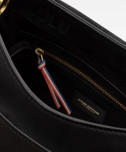 Jérôme Dreyfuss Jerome Dreyfuss Lulu M Leren Schouder/Cross-Body Tas - Zwart/Vintage Goud -Kleding Series Winkel 191014 Jerome Dreyfuss Lulu M Tas Black 07 scaled