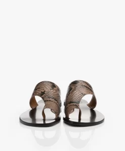 Atp Atelier Rosa Leren Slippers Met Slangenprint - Bruin -Kleding Series Winkel 191114 ATP Atelier Rosa Printed Snake Brown 04 scaled