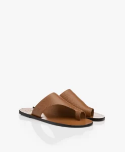 Atp Atelier Rosa Gestructureerde Leren Slippers - Bruin -Kleding Series Winkel 191114 ATP Atelier Rosa Printed Watersnake Brown 03 scaled