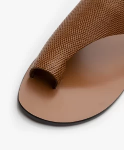 Atp Atelier Rosa Gestructureerde Leren Slippers - Bruin -Kleding Series Winkel 191114 ATP Atelier Rosa Printed Watersnake Brown 07 scaled