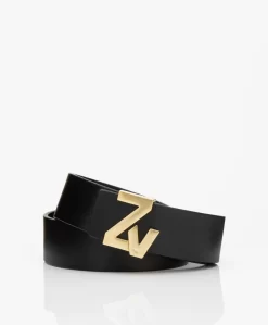 Zadig & Voltaire Zv Initiale Leren Riem - Zwart