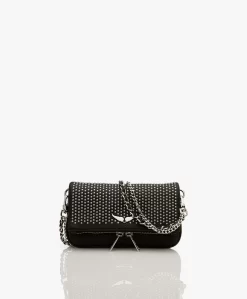 Zadig & Voltaire Rock Nano Leren Crossbody Tas Met Studs - Zwart