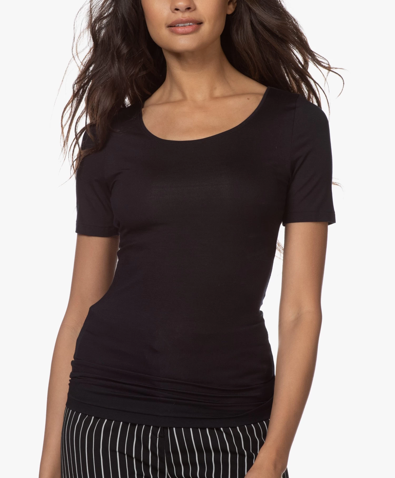 Hanro Soft Touch Modal T-Shirt - Zwart 12 Hanro Soft Touch Modal T-Shirt - Zwart - Afbeelding 12