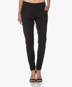 Japantky Leiko Slim-Fit Jersey Broek - Zwart