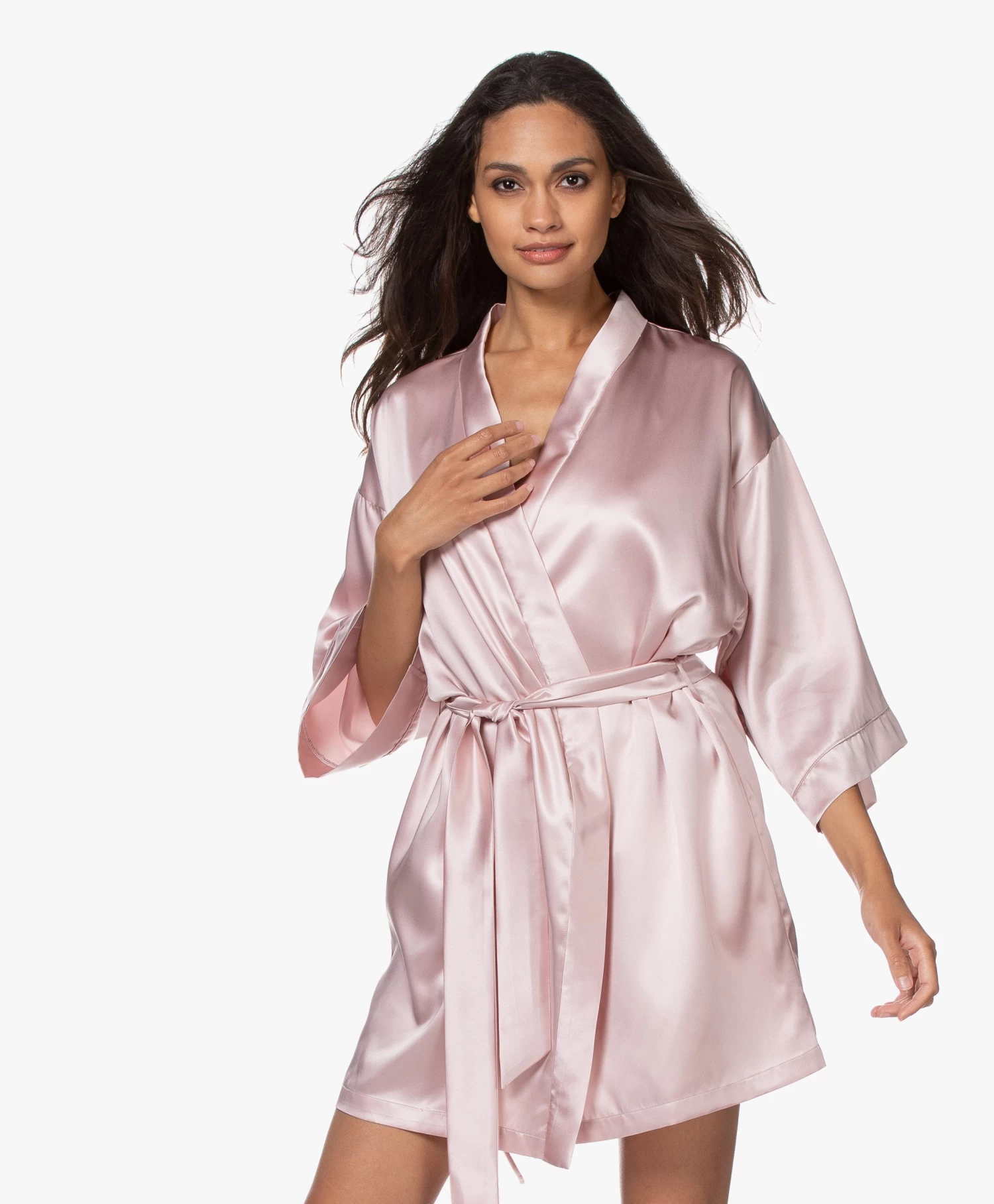 By Dariia Day Mulberry Zijden Kimono - Blush Pink 8 By Dariia Day Mulberry Zijden Kimono - Blush Pink - Afbeelding 8