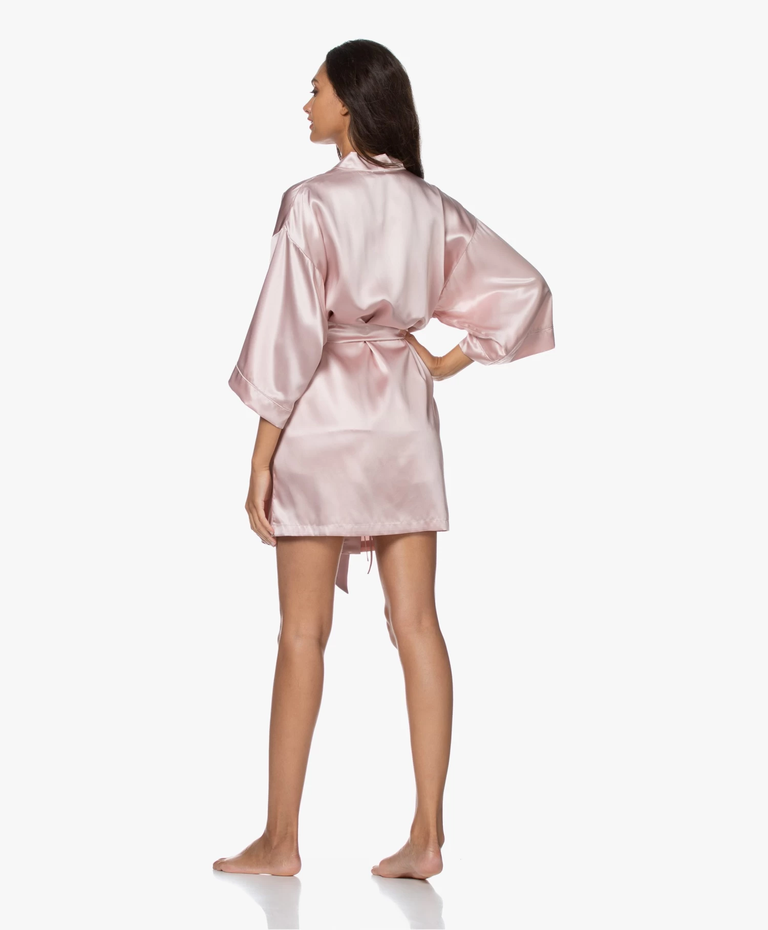 By Dariia Day Mulberry Zijden Kimono - Blush Pink 4 By Dariia Day Mulberry Zijden Kimono - Blush Pink - Afbeelding 4
