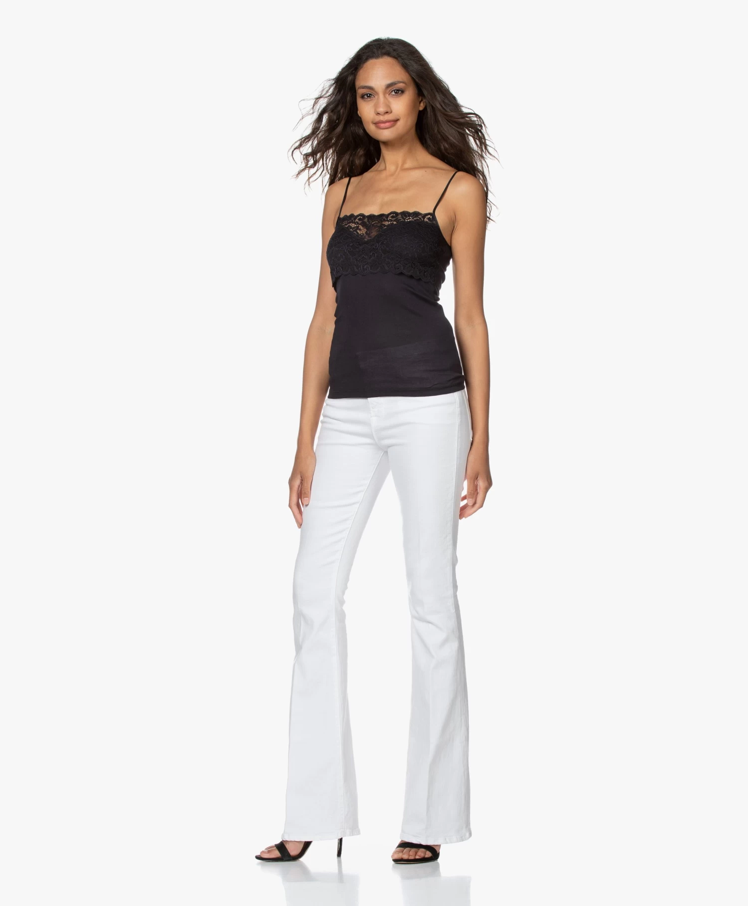 Hanro Katoenen Moments Spaghetti Top - Zwart 5 Hanro Katoenen Moments Spaghetti Top - Zwart - Afbeelding 5