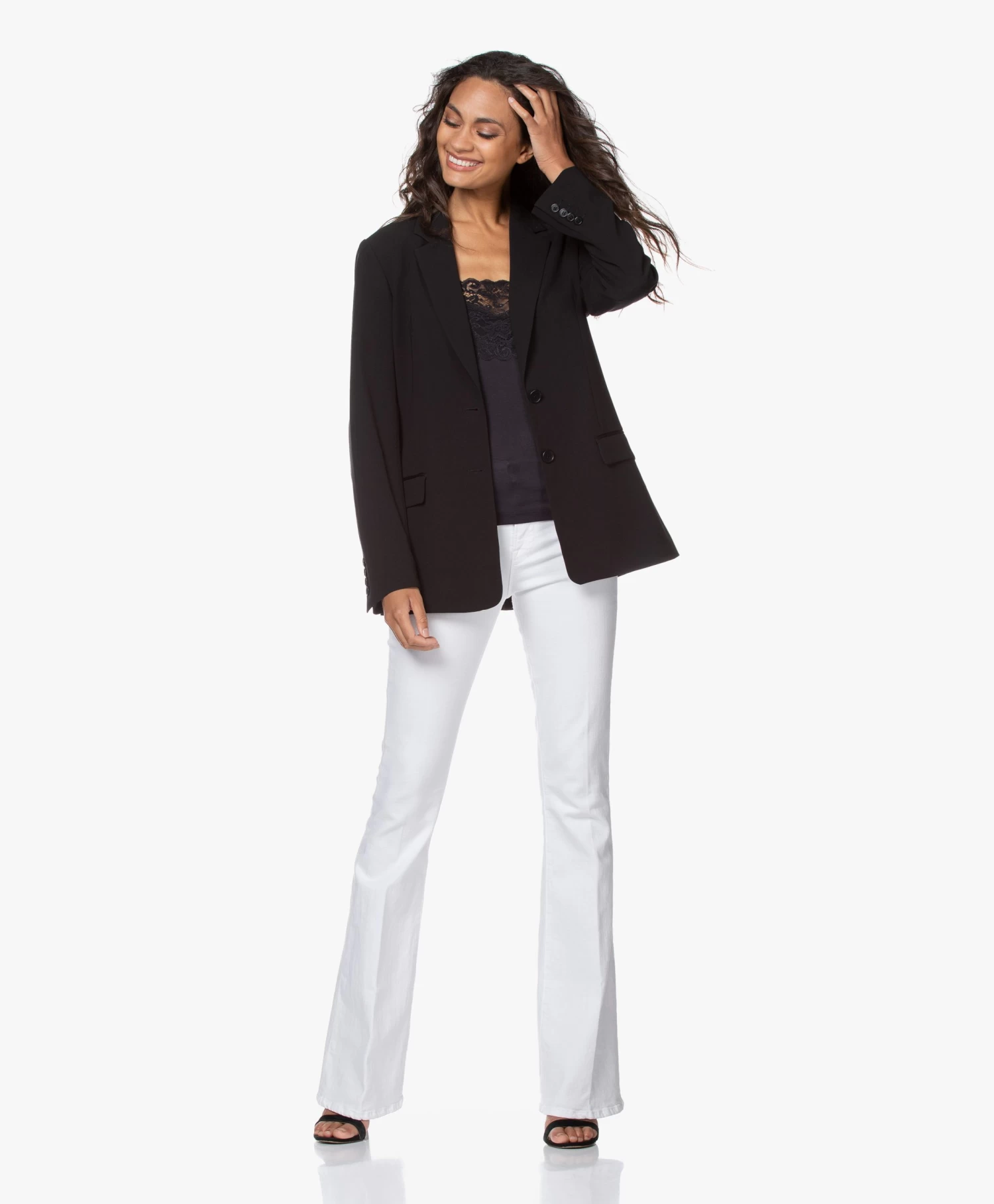 Hanro Katoenen Moments Spaghetti Top - Zwart 2 Hanro Katoenen Moments Spaghetti Top - Zwart - Afbeelding 2