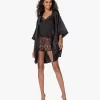 By Dariia Day Mulberry Zijden Kimono - Midnight Black