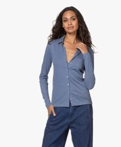 Belluna Marlo Katoenmix Jersey Blouse - Jeans