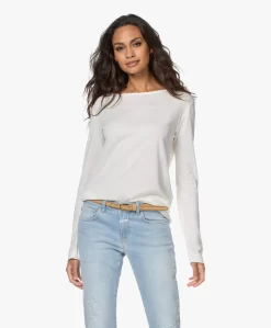 Majestic Filatures Katoen-Cashmere Boothals Longsleeve - Milk