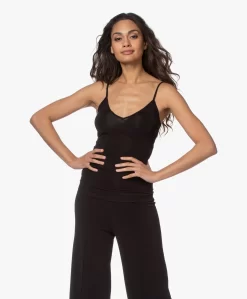 By Malene Birger Ziona V-Hals Spaghetti Top - Zwart