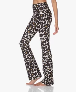 Deblon Sports Celine Flared Legging - Leopard Off-White