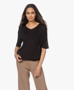 Sibin/Linnebjerg Cora Gebreid Viscose T-Shirt - Zwart -Kleding Series Winkel 210223 d2f50c54 5667 4763 92f3 770251793f6b scaled