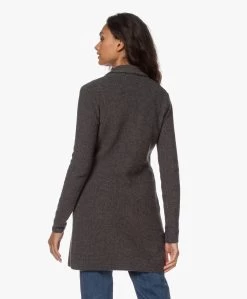 Belluna Seatle Lang Gebreid Blazervest - Antraciet Mêlee -Kleding Series Winkel 210810 07578a15 33da 494f 92ac db74366853aa