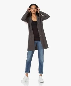 Belluna Seatle Lang Gebreid Blazervest - Antraciet Mêlee -Kleding Series Winkel 210810 192df1dc 1581 4c10 8ace 8777a0afa981