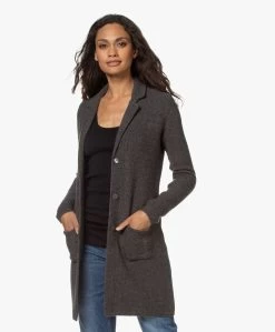 Belluna Seatle Lang Gebreid Blazervest - Antraciet Mêlee -Kleding Series Winkel 210810 c4297e81 21cb 4379 93f1 c5bd4594ee03