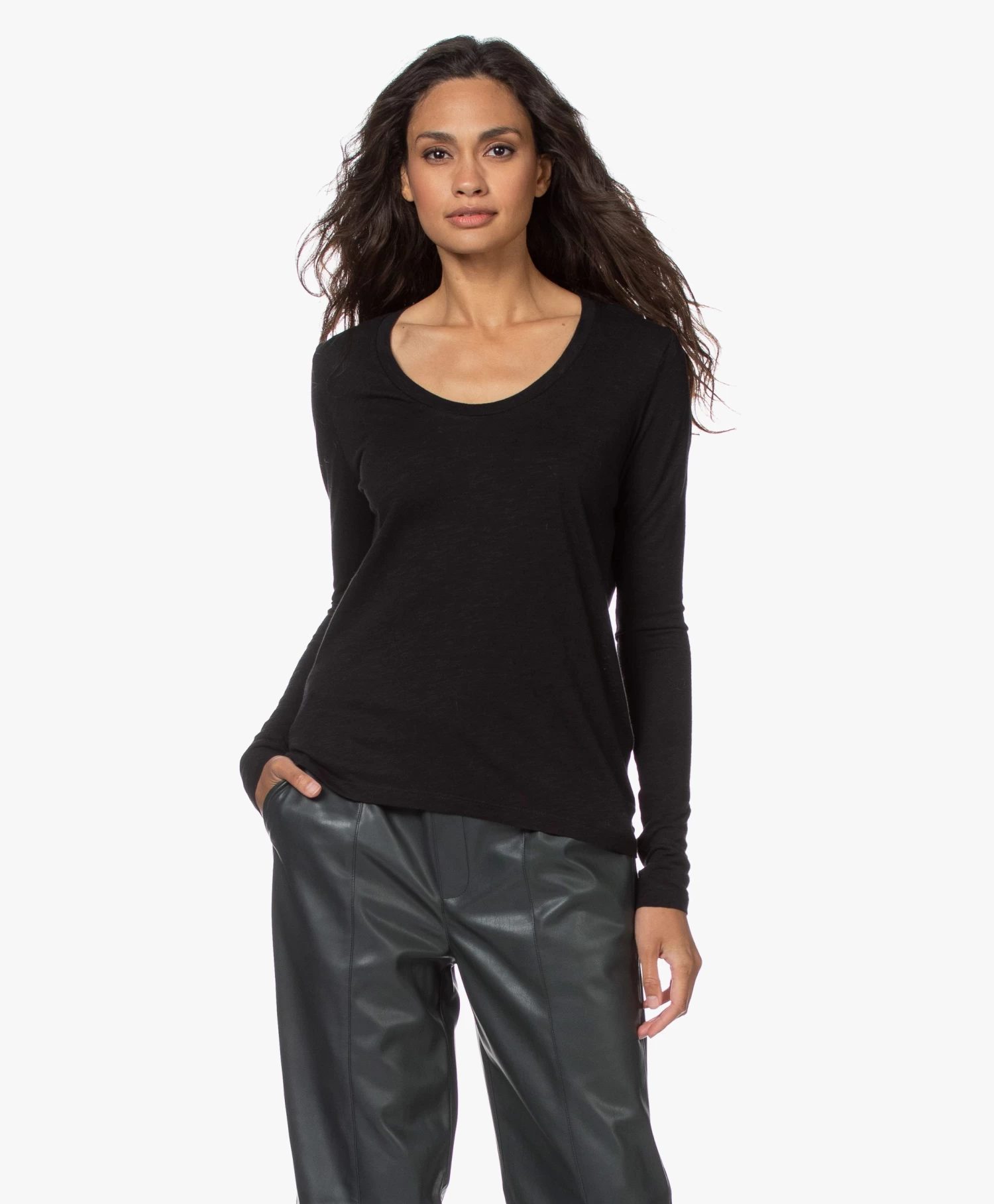 American Vintage Jacksonville Slub Longsleeve - Zwart 3 American Vintage Jacksonville Slub Longsleeve - Zwart - Afbeelding 3