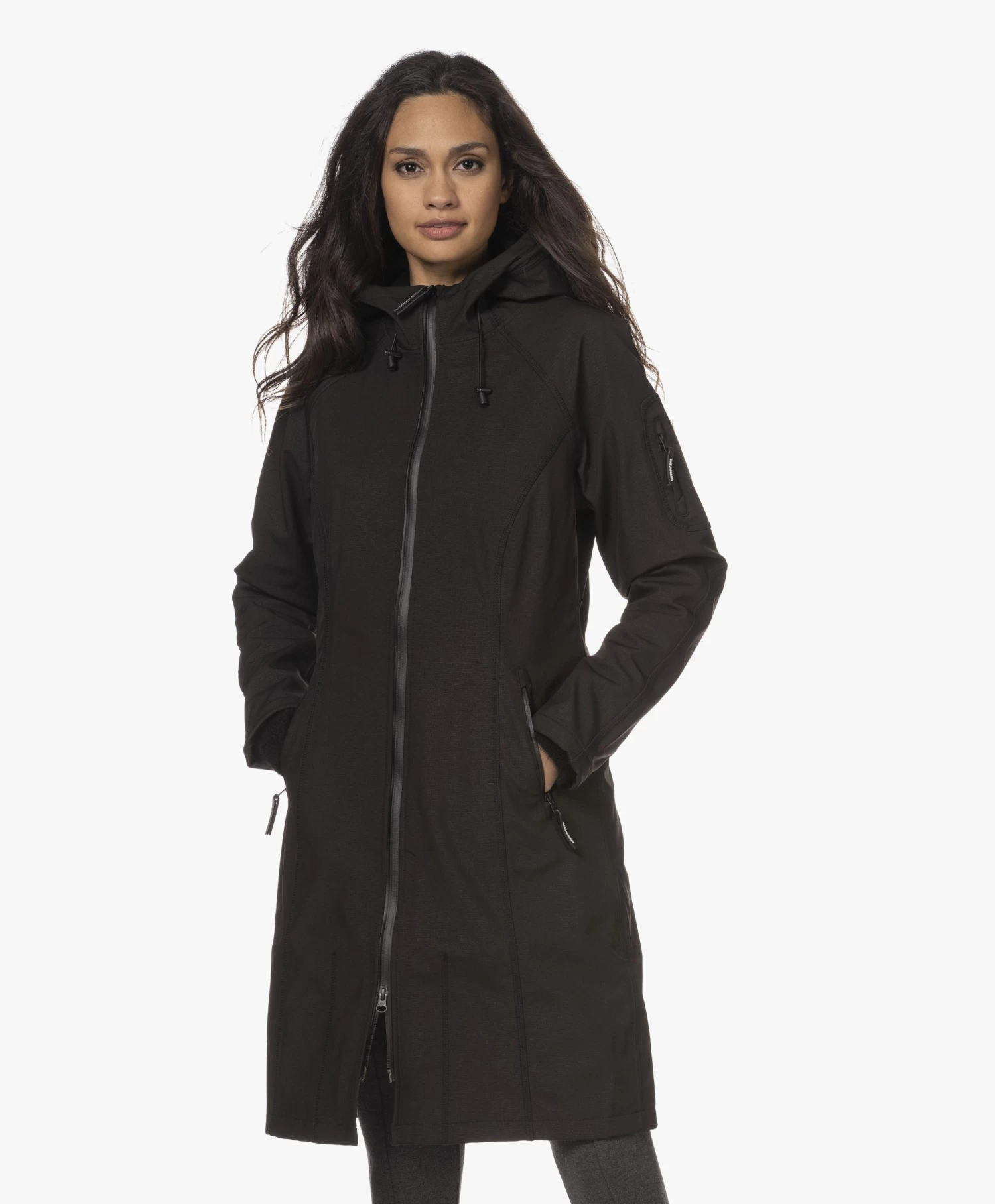 Ilse Jacobsen Rain37L Lange Softshell Regenjas - Zwart 8 Ilse Jacobsen Rain37L Lange Softshell Regenjas - Zwart - Afbeelding 8