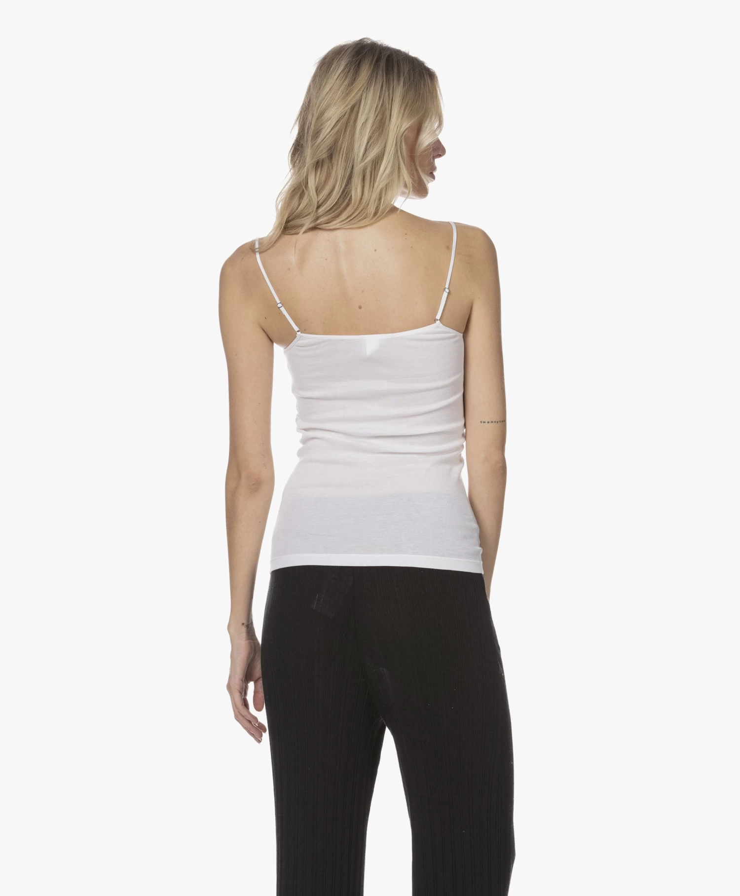 Hanro Katoenen Moments Spaghetti Top - Wit 4 Hanro Katoenen Moments Spaghetti Top - Wit - Afbeelding 4