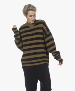 Extreme Cashmere N°205 Him Gestreepte V-Hals Trui - Neo