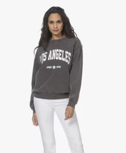 Anine Bing Ramona Los Angeles Print Sweatshirt - Washed Black
