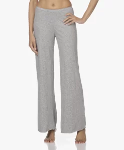 Skin Dubbellaagse Jersey Wijde Pijpen Broek - Grijs Mêlee
