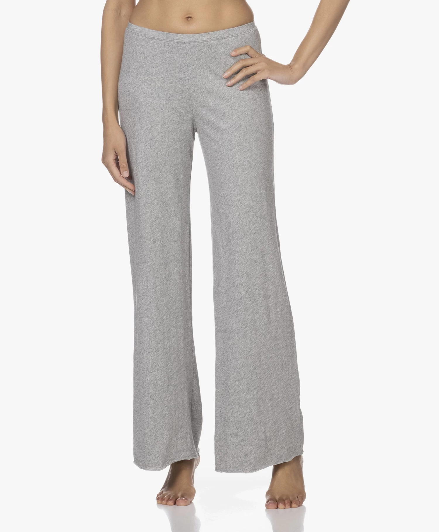 Skin Dubbellaagse Jersey Wijde Pijpen Broek - Grijs Mêlee 1 Skin Dubbellaagse Jersey Wijde Pijpen Broek - Grijs Mêlee