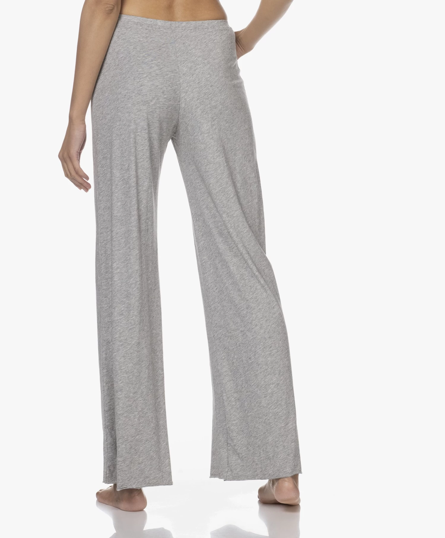 Skin Dubbellaagse Jersey Wijde Pijpen Broek - Grijs Mêlee 4 Skin Dubbellaagse Jersey Wijde Pijpen Broek - Grijs Mêlee - Afbeelding 4