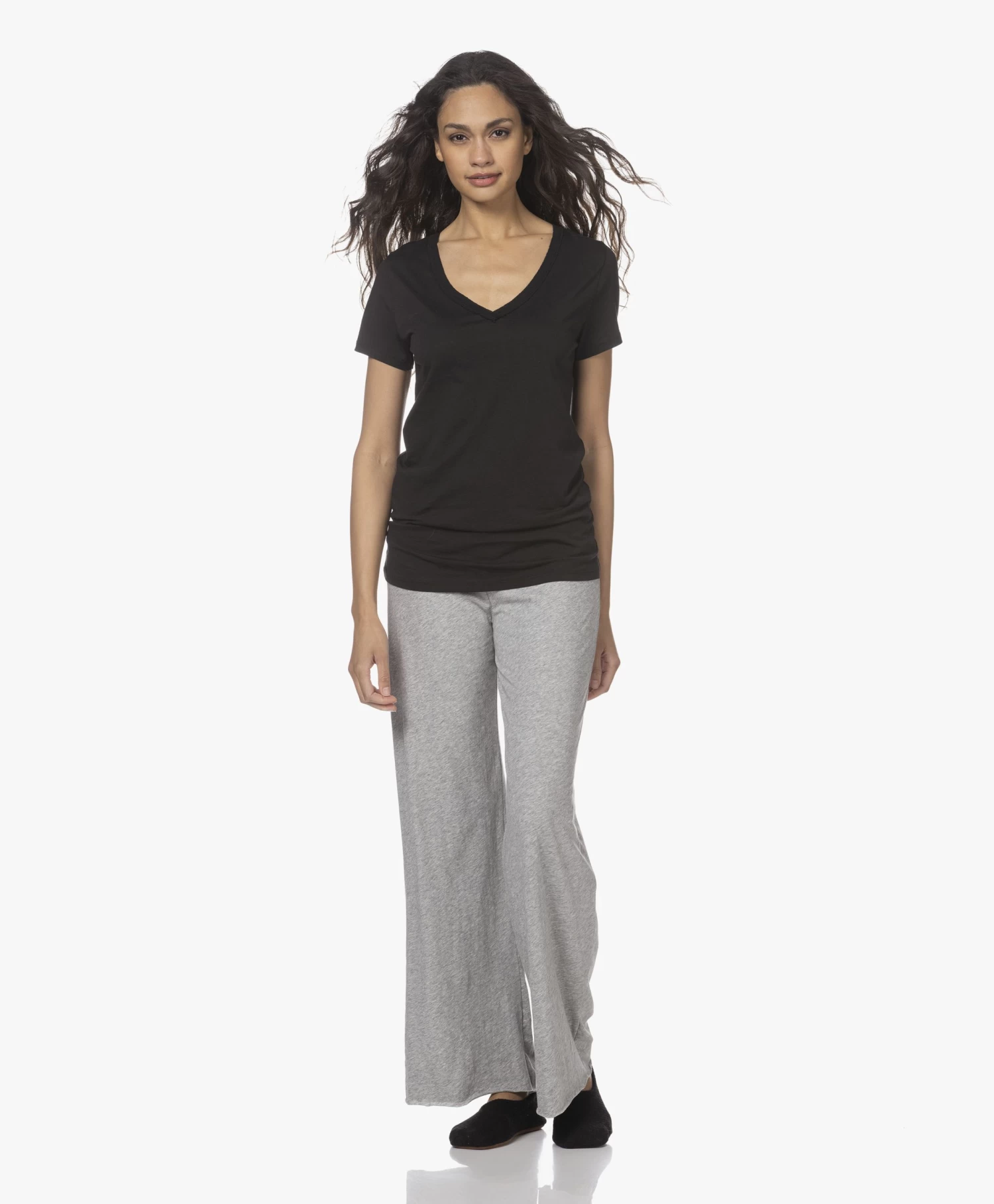 Skin Dubbellaagse Jersey Wijde Pijpen Broek - Grijs Mêlee 6 Skin Dubbellaagse Jersey Wijde Pijpen Broek - Grijs Mêlee - Afbeelding 6