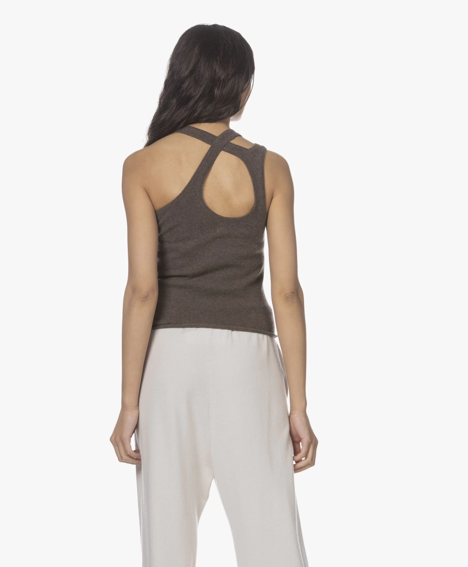 Extreme Cashmere N°222 Raver Asymmetrische Tanktop - Wood 4 Extreme Cashmere N°222 Raver Asymmetrische Tanktop - Wood - Afbeelding 4