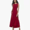 Norma Kamali Swing Mouwloze Jersey Maxi Jurk - Rood