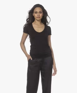 Majestic Filatures Soft Touch V-Hals T-Shirt - Marine