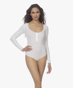 Wolford Henley Stretch-Modal String Body - Wit