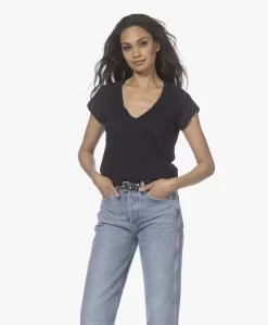 James Perse V-Hals T-Shirt In Extra-Fijne Jersey - Diep Donkerblauw -Kleding Series Winkel 220408 61837431 54b0 4ec2 b28d 3932c8e7d94f scaled