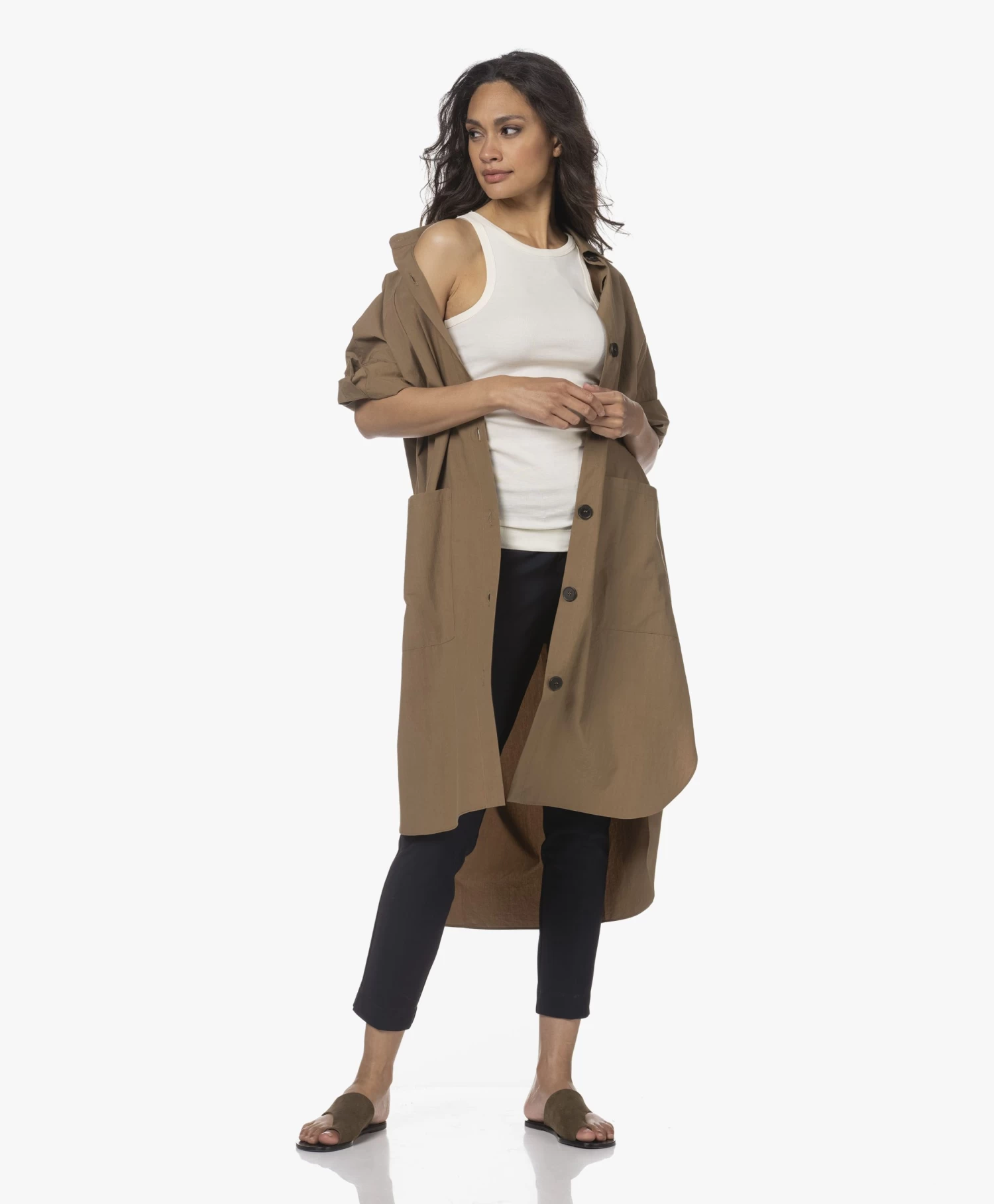 Atp Atelier Rosa Suède Leren Slippers - Kaki Bruin 10 Atp Atelier Rosa Suède Leren Slippers - Kaki Bruin - Afbeelding 10