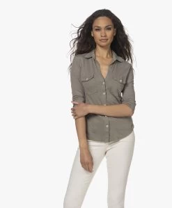 James Perse Contrast Panel Jersey Blouse - Greystone -Kleding Series Winkel 220525 5f0a5524 f95e 4b47 bbfb 877bbf5c519c