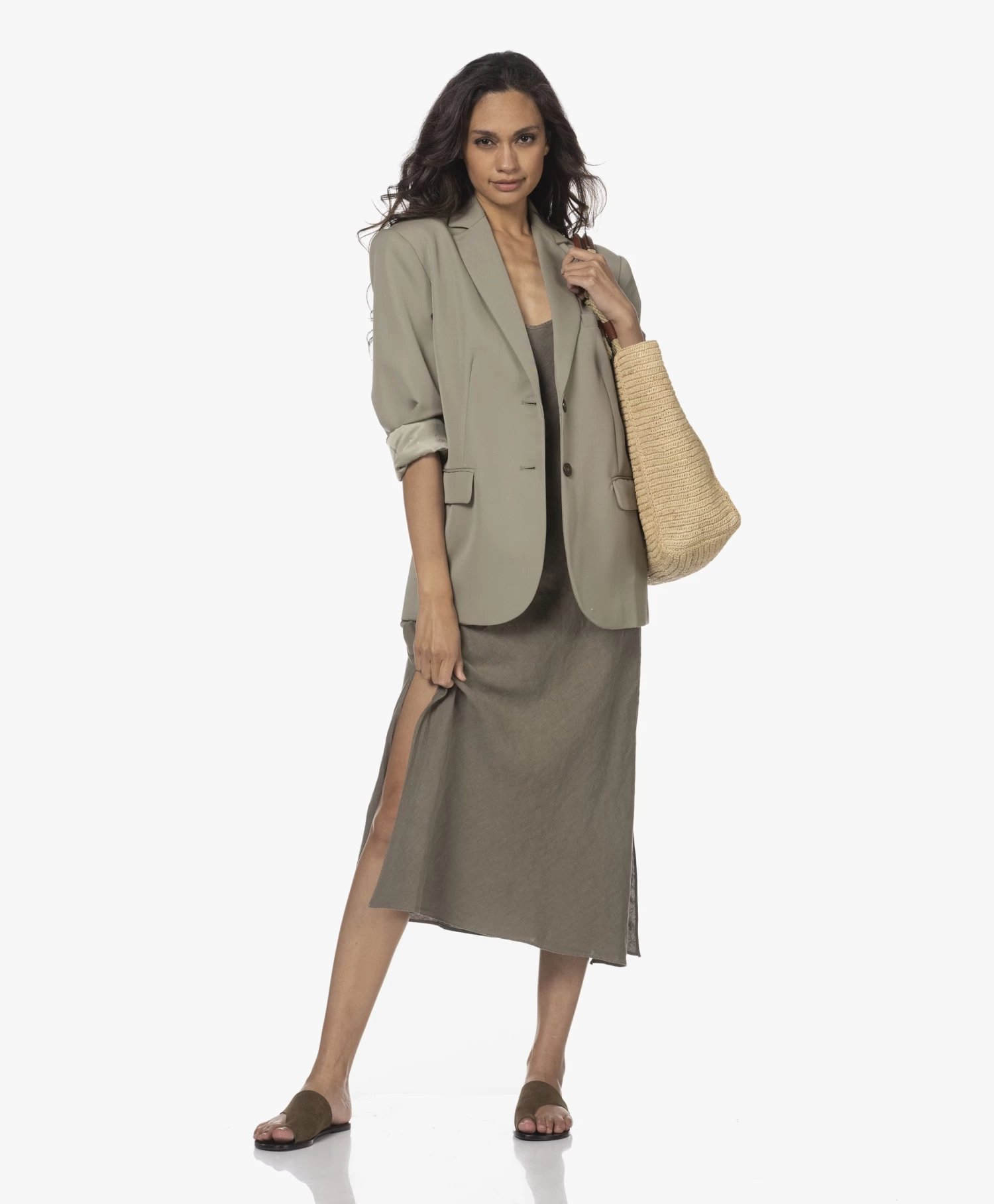 Atp Atelier Rosa Suède Leren Slippers - Kaki Bruin 6 Atp Atelier Rosa Suède Leren Slippers - Kaki Bruin - Afbeelding 6