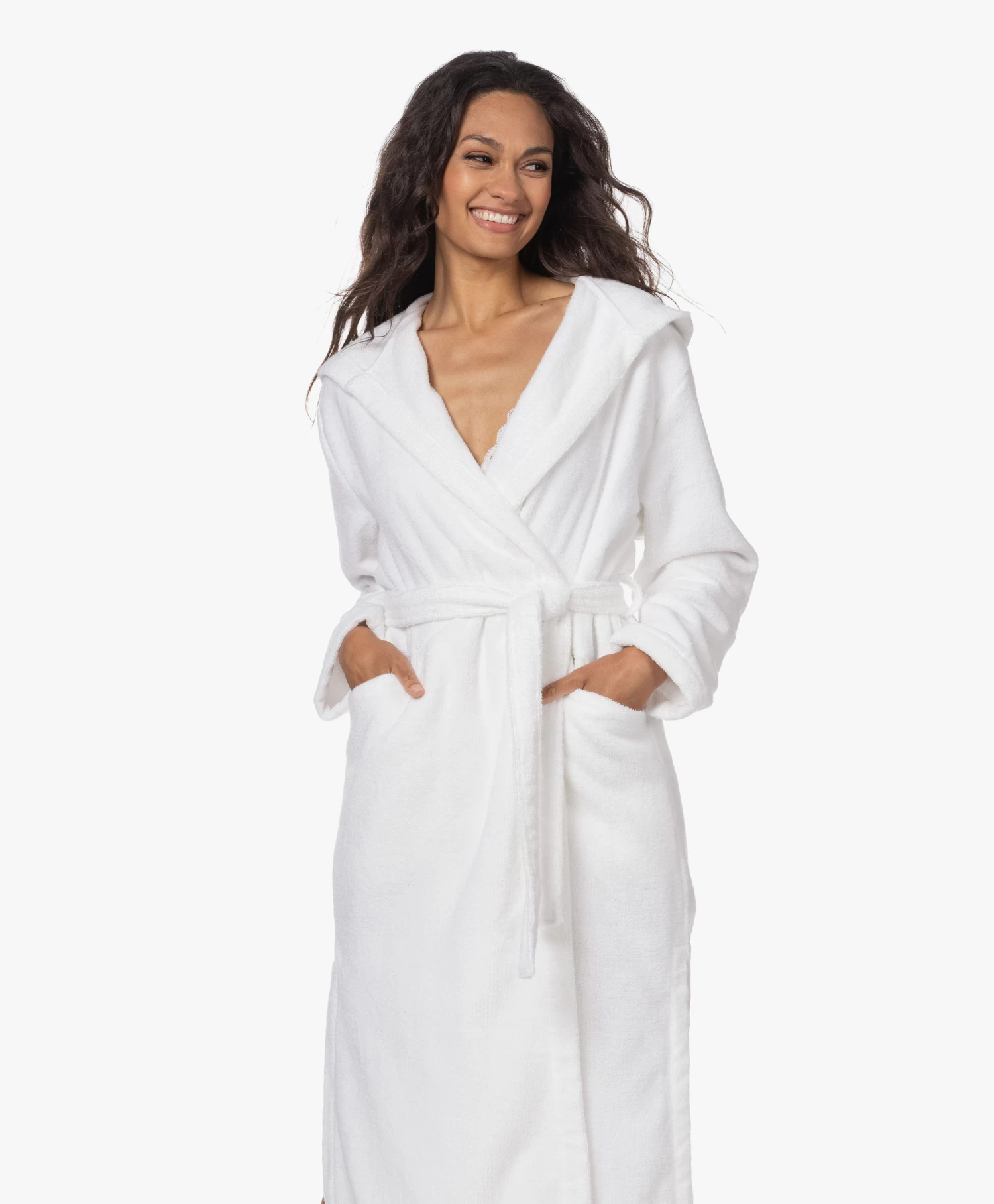 Skin Hamam Spa Badjas Met Capuchon - Wit 11 Skin Hamam Spa Badjas Met Capuchon - Wit - Afbeelding 11